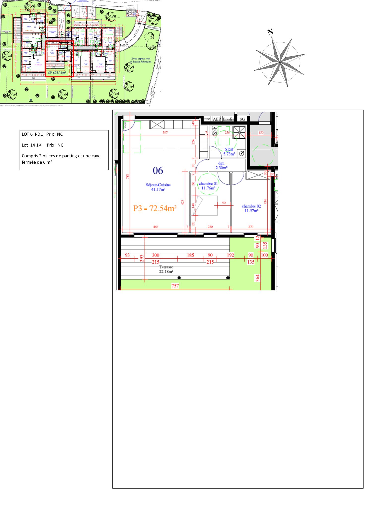 Plans lots 6 et 14 : Residence CASTANET GARDEN