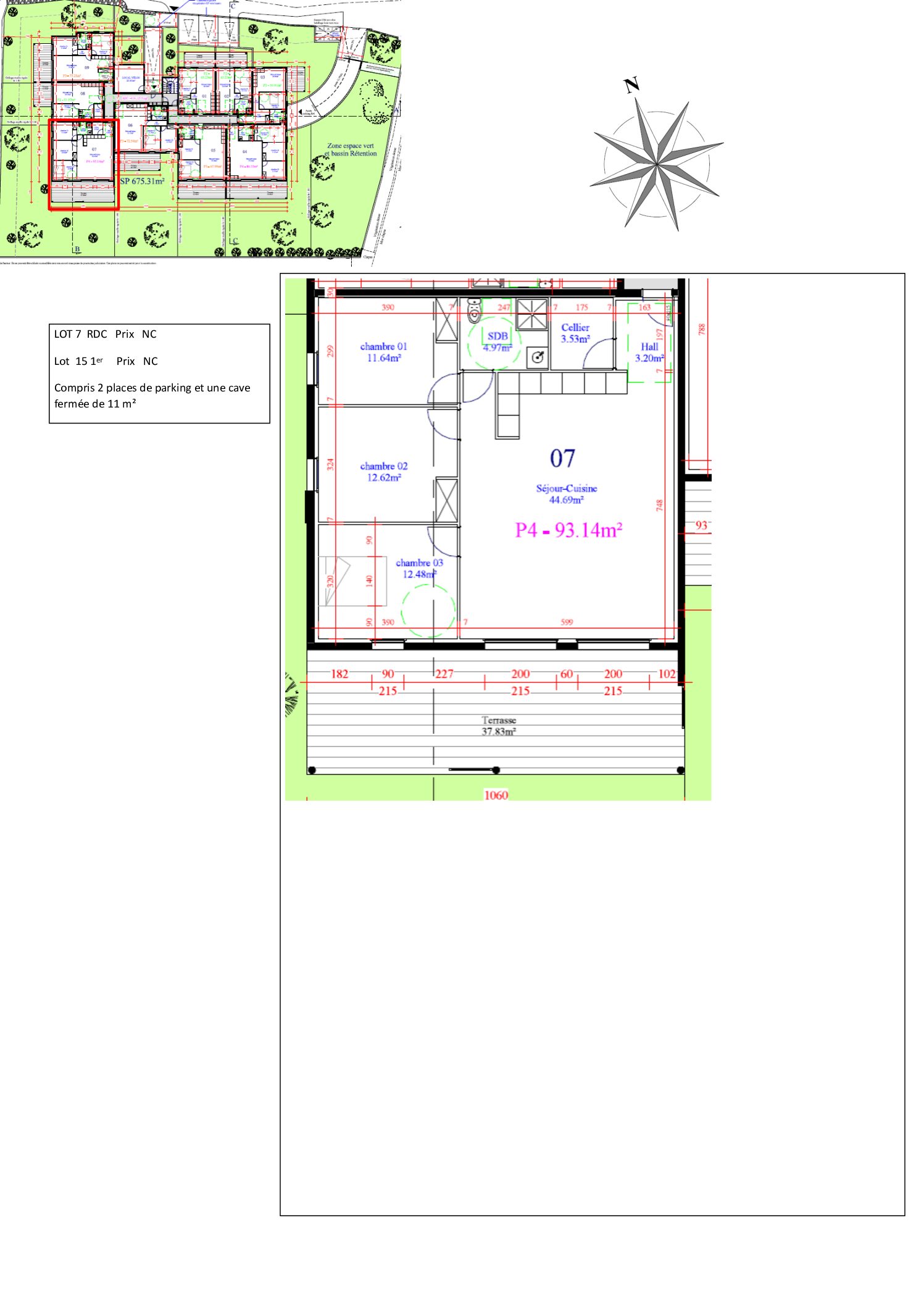 Plans lots 7 et 15 :  Residence CASTANET GARDEN
