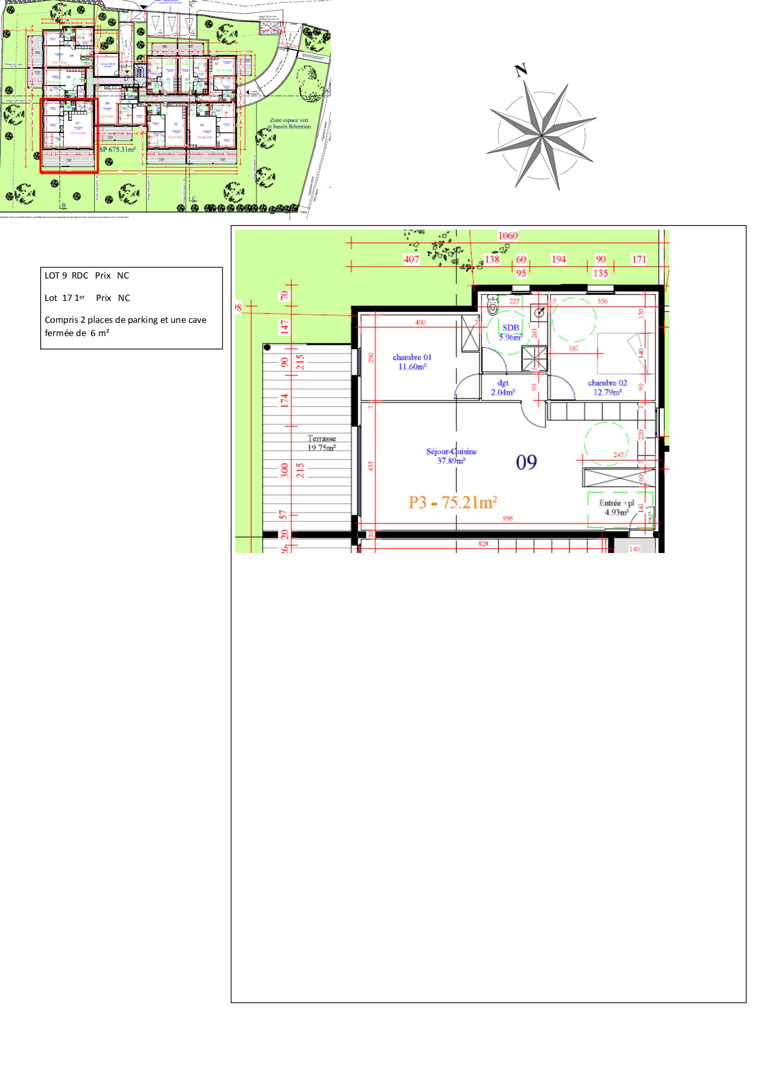 Plans lots 9 et 17 :  Residence CASTANET GARDEN